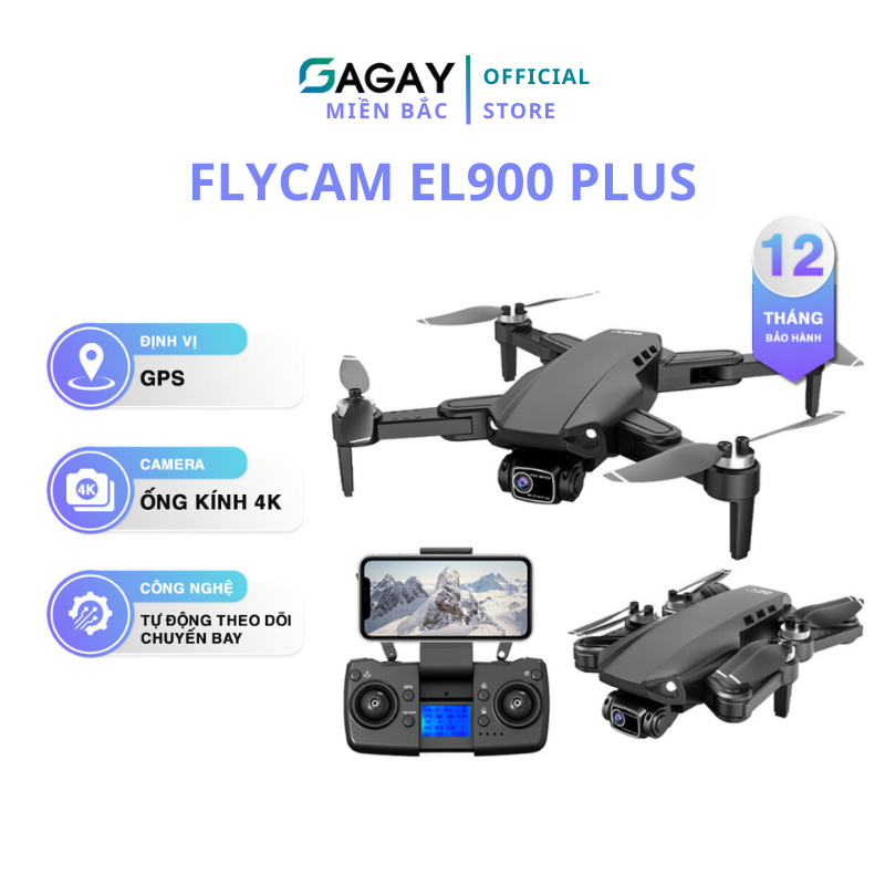 Flycam máy bay điều khiển từ xa EL900 PLUS, flycam mini với GPS theo dõi thông minh, hình ảnh 4K GAGAY