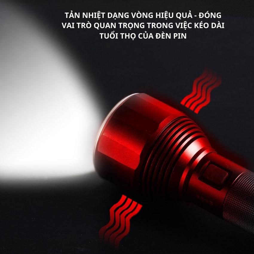 Đèn pin siêu sáng, đèn pin mini siêu sáng hợp kim nhôm ,Chip led XHP50, 1800 lumens, pin trâu, chống thấm nước tiện dụng
