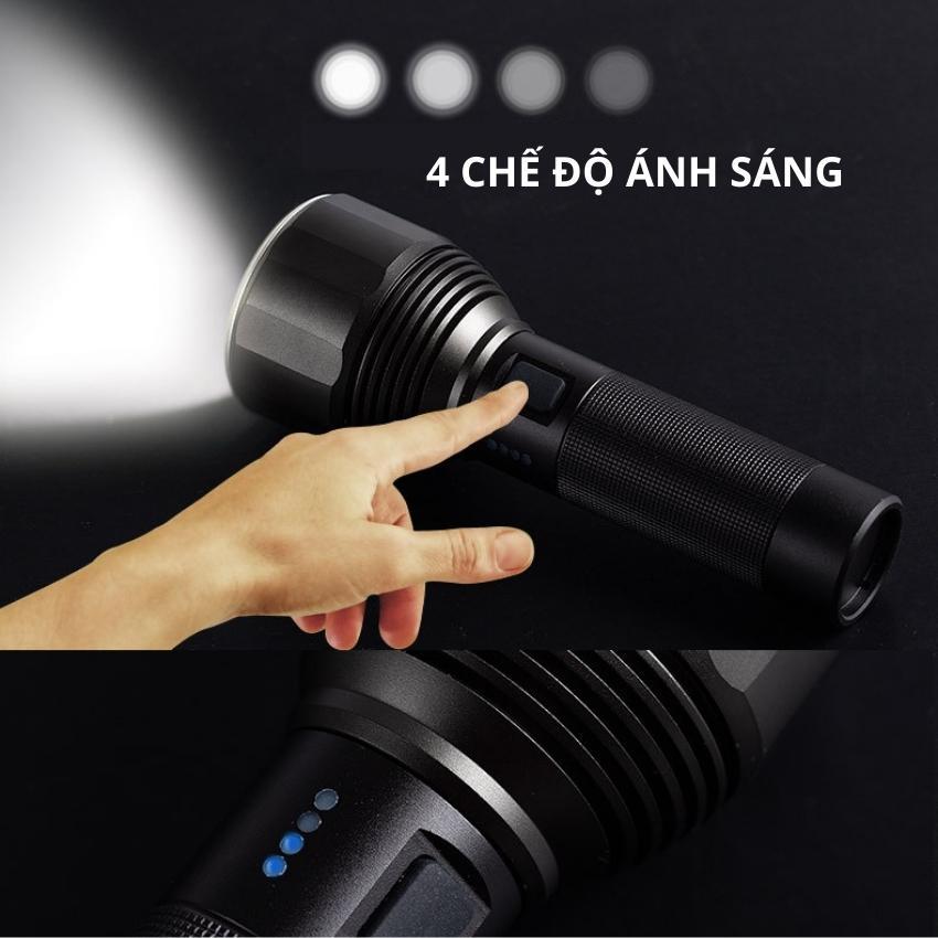 Đèn pin siêu sáng, đèn pin mini siêu sáng hợp kim nhôm ,Chip led XHP50, 1800 lumens, pin trâu, chống thấm nước tiện dụng