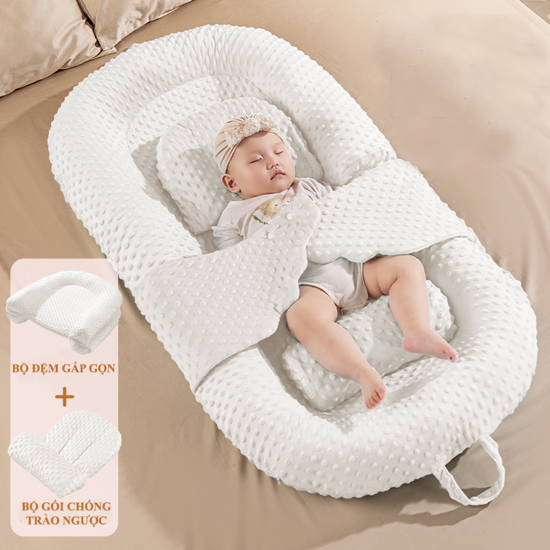 Đệm nôi di động cho bé,hạt matxa 3D,giúp bé ngủ ngon hạn chế nôn chớ ọc sữa