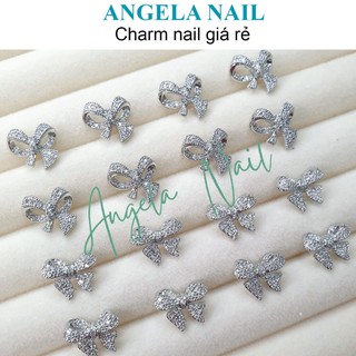 Charm nơ cao cấp charm nơ lệch cao cấp charm nail gắn móng đính móng trang trí móng tay Angela