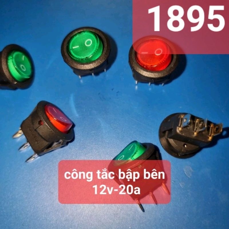 Công tắc bập bênh có LED 12V/20A ( đèn led sáng từ 3v đến 12v)