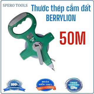 Thước cắm đất 50m berrylion, thước thép cắm đất 30m, thước đo đất, thước kéo đo đất.