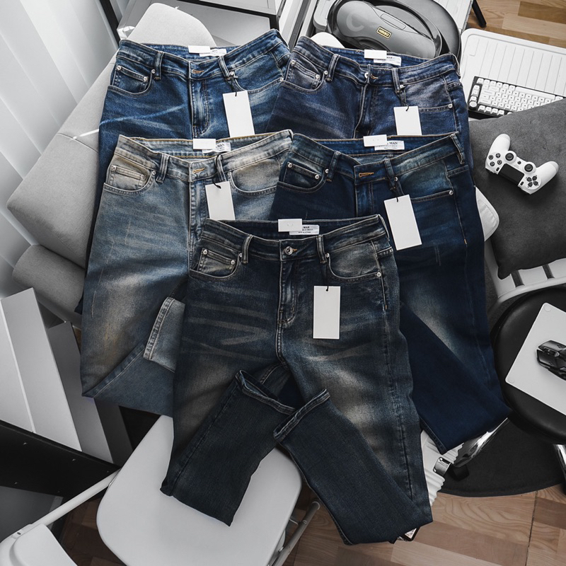 Quần jean nam ống ôm côn hàng nhập xịn chất bò co giãn
