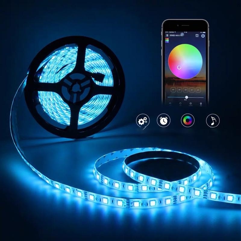 Dây Đèn Led Demino Rgb 16 Triệu Màu Nháy Theo Nhạc Điều Khiển Bằng Điện Thoại Trang Trí Phòng