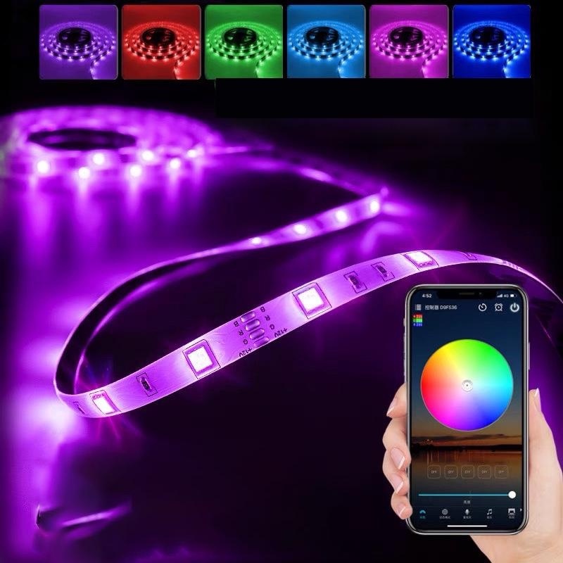 Dây Đèn Led Demino Rgb 16 Triệu Màu Nháy Theo Nhạc Điều Khiển Bằng Điện Thoại Trang Trí Phòng