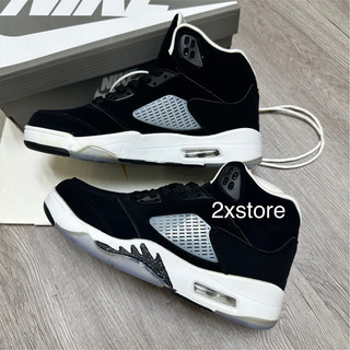 (Fullbox+móc khóa) Giầy sneaker cổ cao Jordan 5 đen xám  hàng siêu đẹp