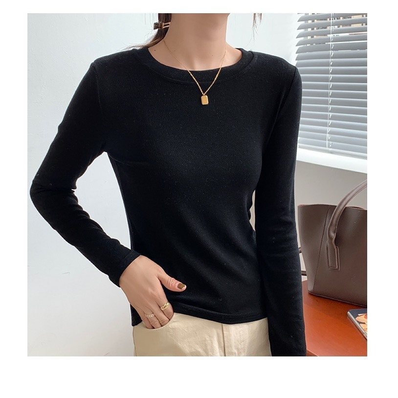 Áo thun tăm giữ nhiệt Bigsize nữ tay dài cổ tròn form ôm body Khuất Yến,chất vải thun tăm mềm mại co giãn 4 chiều