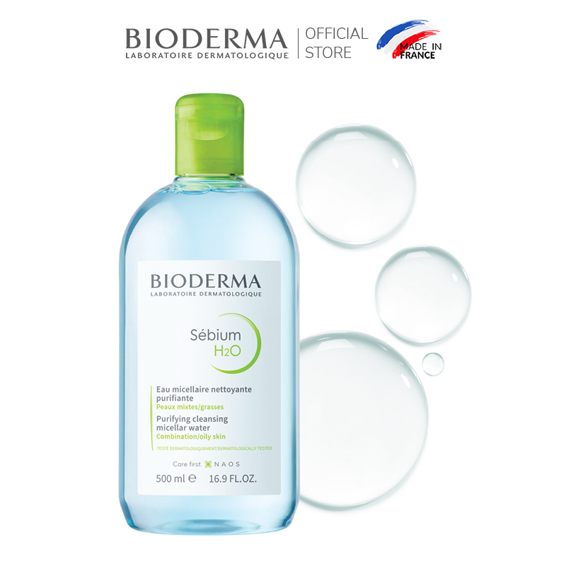 [Hannah Olala x Bioderma] Bộ đôi nước tẩy trang Micellar cho da đầu mụn Bioderma Sebium H2O - 500mlx2