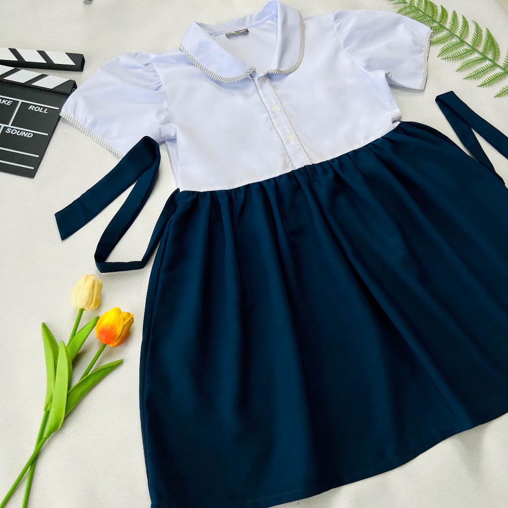 Váy bé gái váy đồng phục học sinh tiểu học từ 18-48kg.