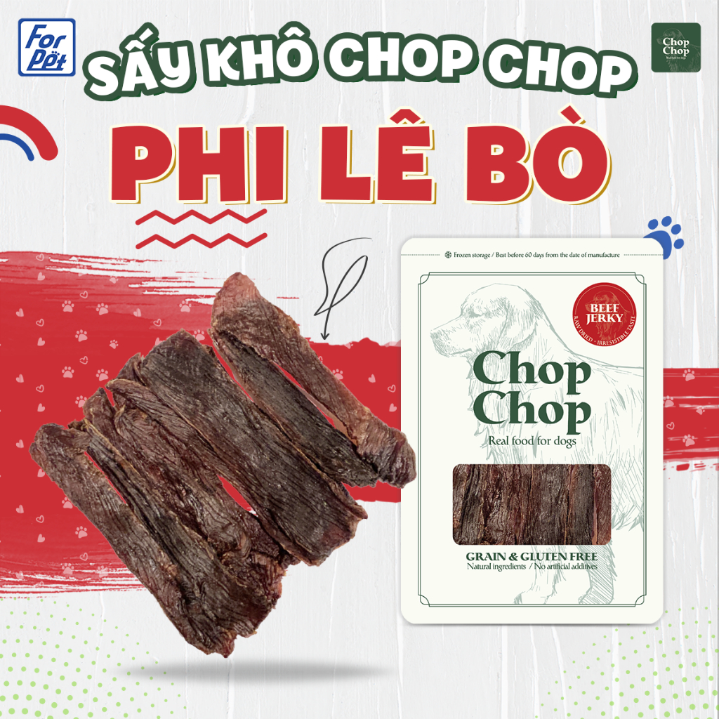 [Chop Chop] Beef Jerky - Phi Lê Bò - Thức Ăn Vặt Cho Chó