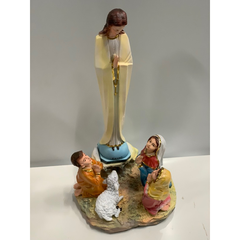 Tượng Mẹ Fatima và 3 Trẻ 30cm Thiếp Vàng - Tượng Thờ Công Giáo Phanxico Xavie