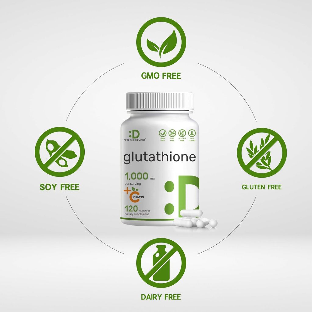 Deal Supplement Glutathione Reduced 1000mg + Vitamin C