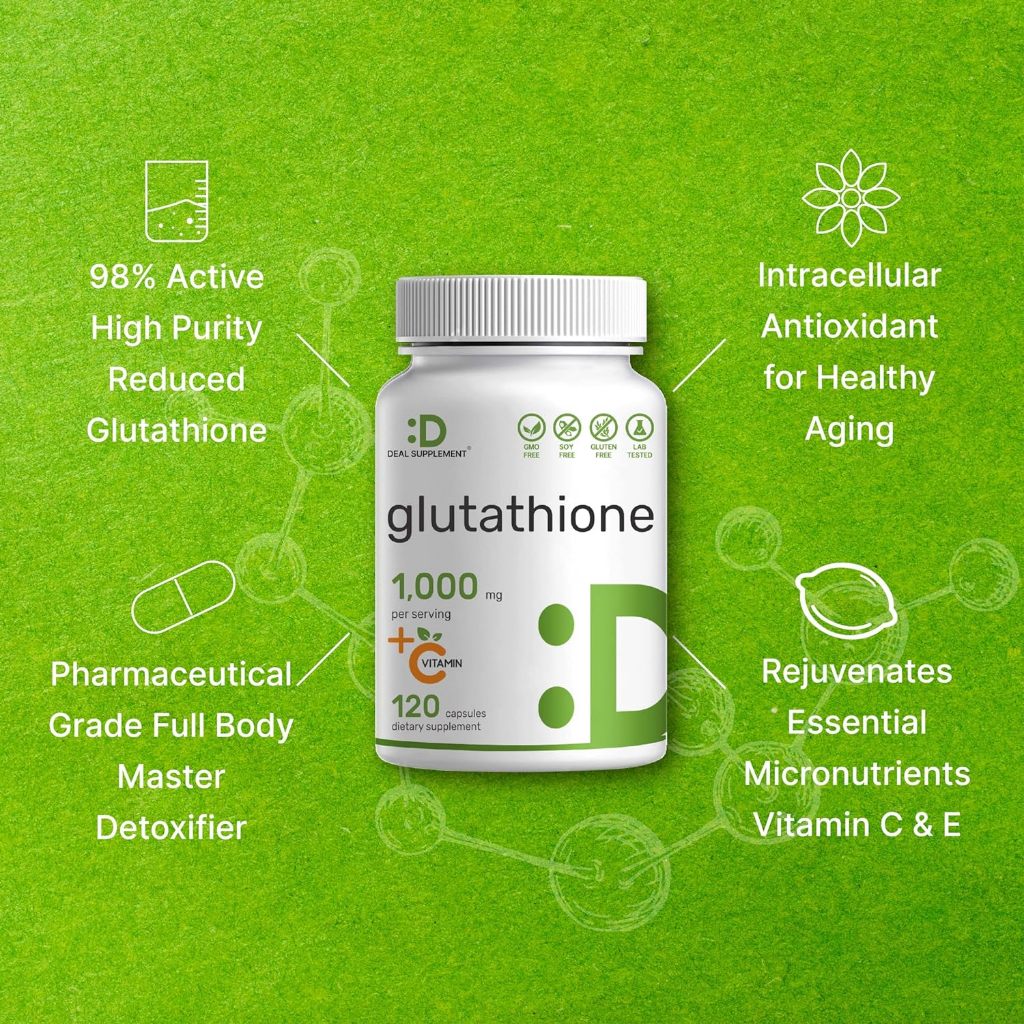 Deal Supplement Glutathione Reduced 1000mg + Vitamin C