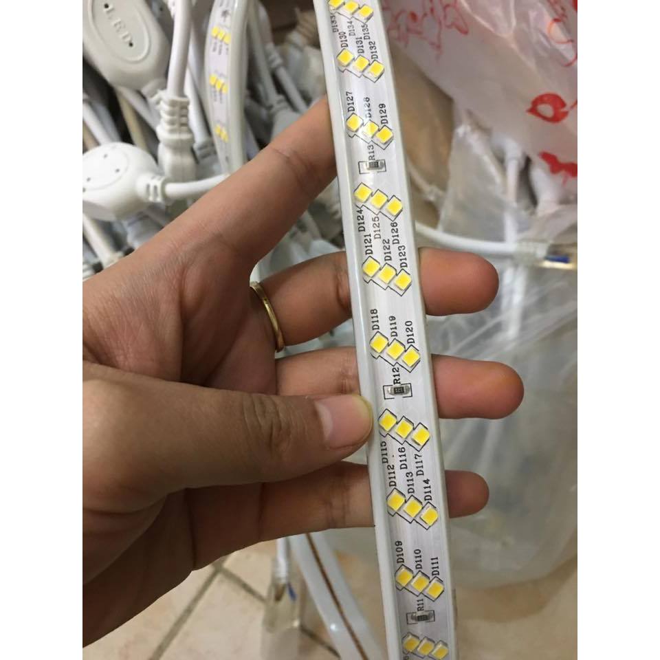 Dây led 3 hàng 2 hàng đổi màu Led 3 mắt hắt trần quấn cây siêu sáng loại 1 chống nước