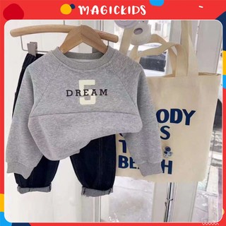 Áo dài tay  cho bé từ 1 2 3 4 5 6 7 tuổi Magickids chất nỉ dày dăn giữ ấm cho bé quần áo trẻ em thu đông AON23017