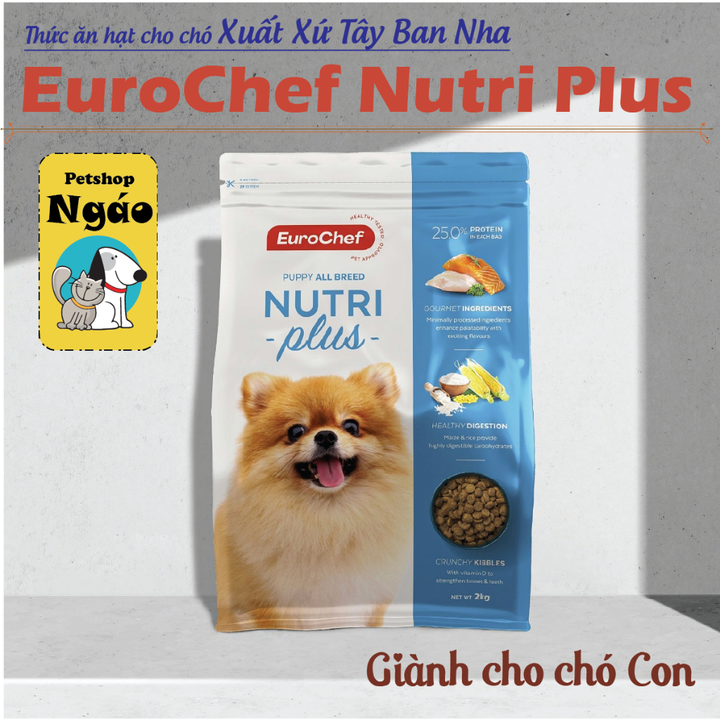 Hạt Eurochef Nutri Plus cho Chó Trưởng Thành, Chó Con nhập khẩu Châu Âu __