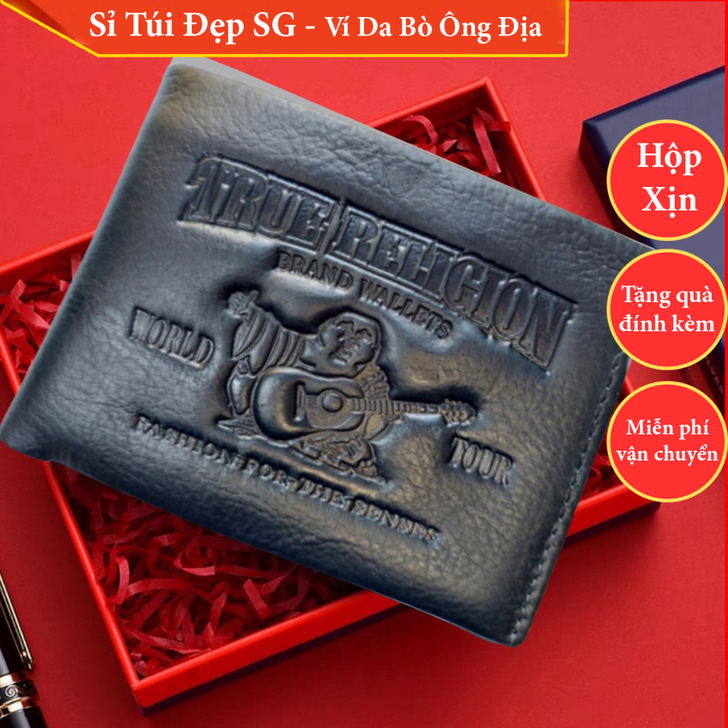 Bóp ví nam Ông Địa dáng đứng bán chạy 2023 Rẻ mà Đẹp Fullbox - VNR020  - Ví Nam Da Bò HCM