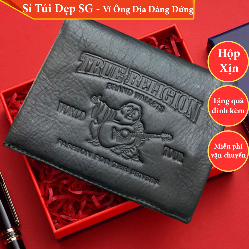 Bóp ví nam Ông Địa dáng đứng bán chạy 2023 Rẻ mà Đẹp Fullbox - VNR020  - Ví Nam Da Bò HCM