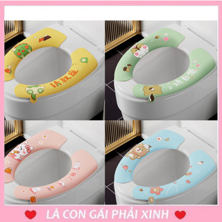 Set 2 miếng lót bồn cầu, lót xung quanh chổ ngồi của bồn cầu chất liệu vải nhung cao cấp