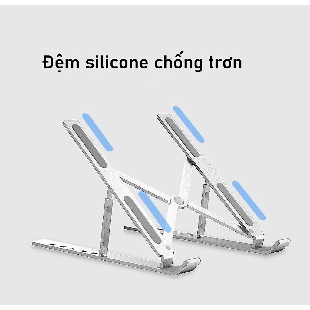 Giá đỡ laptop nhôm, kiêm đế tản nhiệt laptop, macbook, ipad có thể gấp gọn, điều chỉnh độ cao siêu tiện dụng yun.shop32