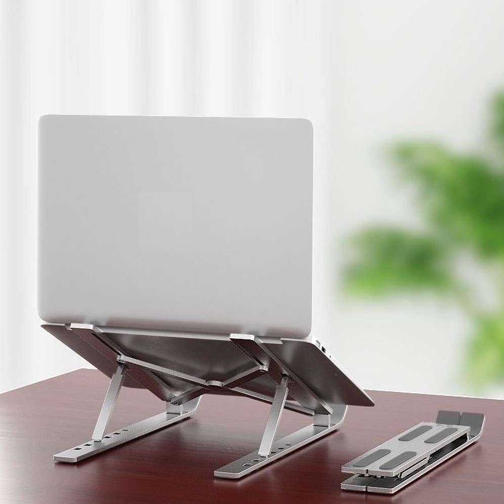 Giá đỡ laptop nhôm, kiêm đế tản nhiệt laptop, macbook, ipad có thể gấp gọn, điều chỉnh độ cao siêu tiện dụng yun.shop32