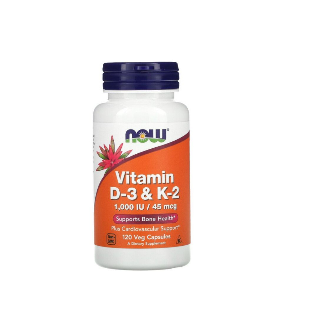 [QUÀ TẶNG] Vitamin D3 K2 Now 1000IU 45mcg hỗ trợ xương chắc khỏe, cải thiện sức mạnh cơ bắp của Mỹ 120 viên