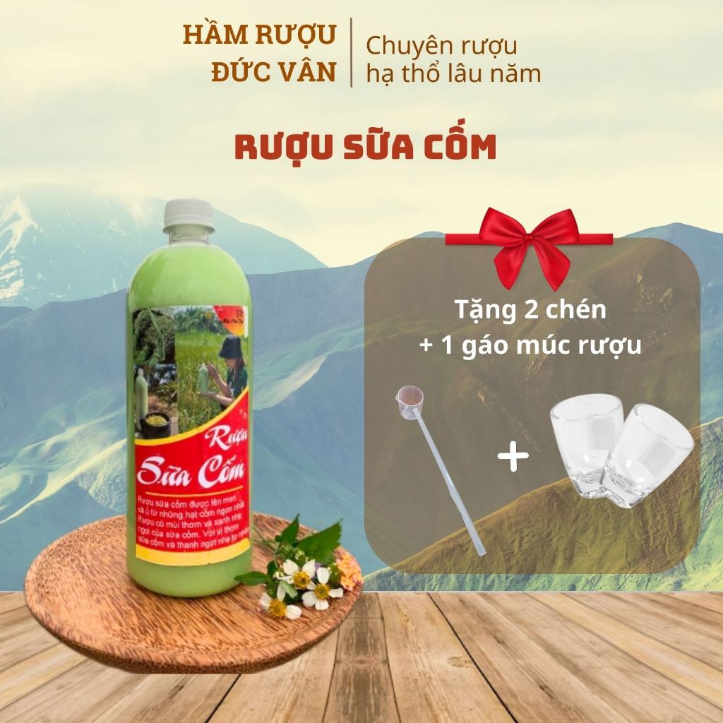 Rượu Sữa Cốm Thủ Công Hương Vị Nguyên Chất Cam Kết Đảm Bảo Chất Lượng 1000ml