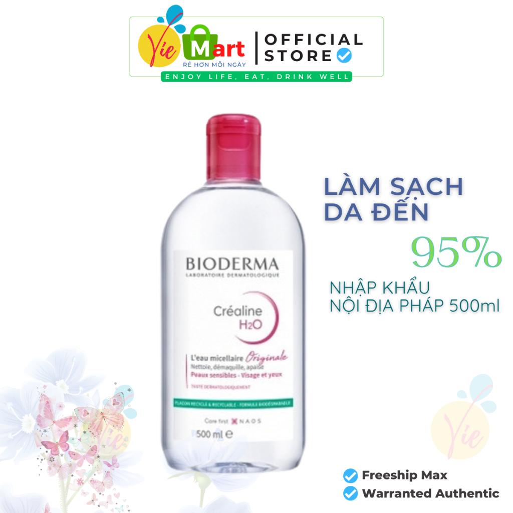 Nước Tẩy Trang BIODERMA H2O Micellar Water Cho Da Dầu & Da Nhạy Cảm 500ml
