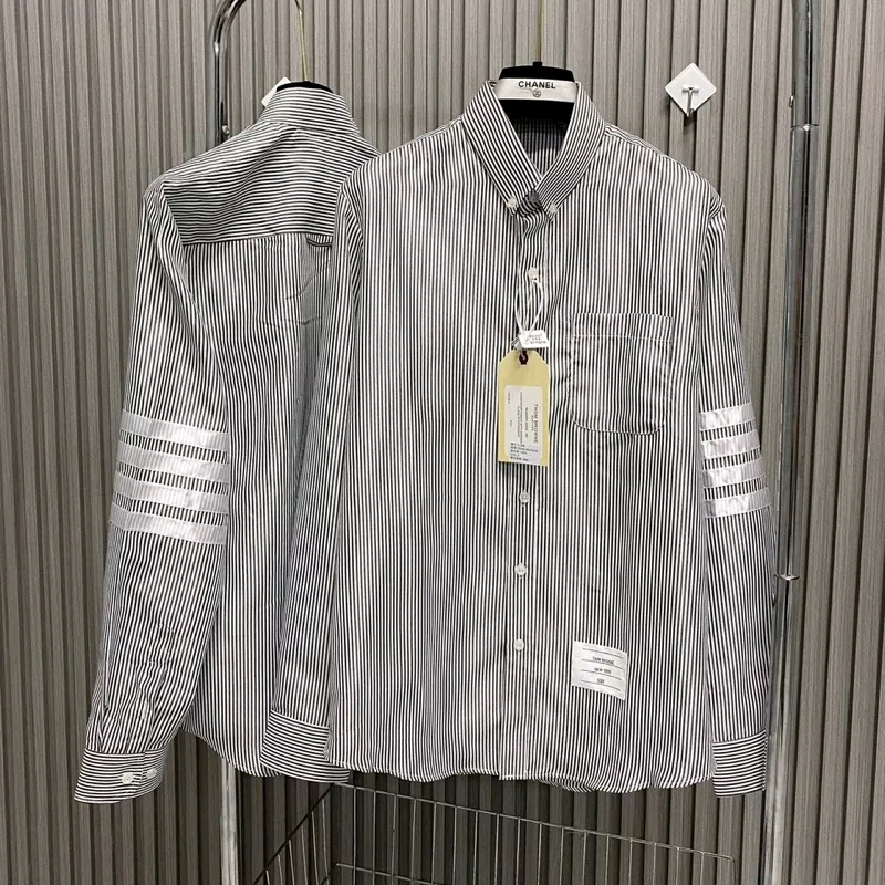 Áo Sơ Mi Kẻ Sọc Thom Nam Nữ Vải Cotton Lụa Cao Cấp