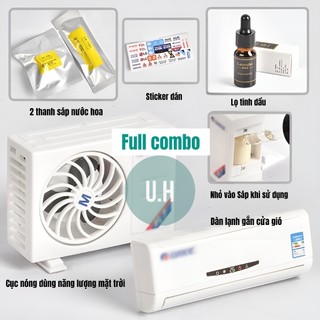 - Combo mô hình điều hoà, điều hòa mini UHERO NH01 khuyếch tán nước hoa bằng năng lượng mặt trời và sáp