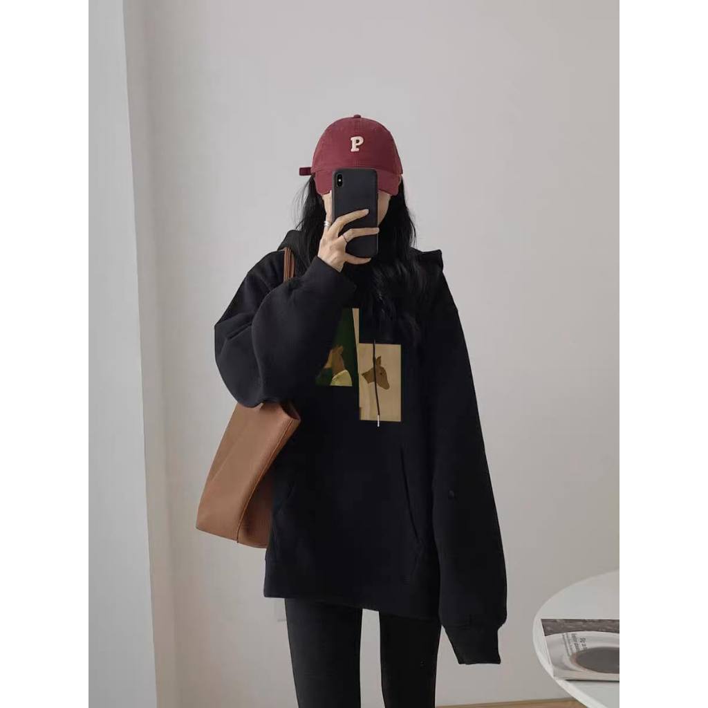 Áo Hoodie nỉ lót bông form rộng oversize, áo hoodie đôi nam nữ họa tiết cá tính