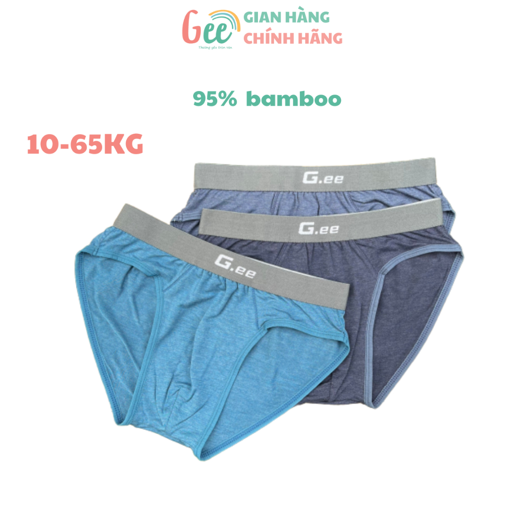 Quần sịp TAM GIÁC bé trai Gee TÍM THAN mềm mịn mát, set3 quần lót vải sợi sồi(modal), thấm hút, kháng khuẩn, khử mùi-S10