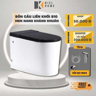 Bồn cầu liền khối B10 men nano kháng khuẩn cao cấp, bệt xả thẳng chính hãng bảo hành 10 năm - KIEL HOME