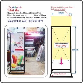 Khung standee 60 x 160cm tặng tấm formex