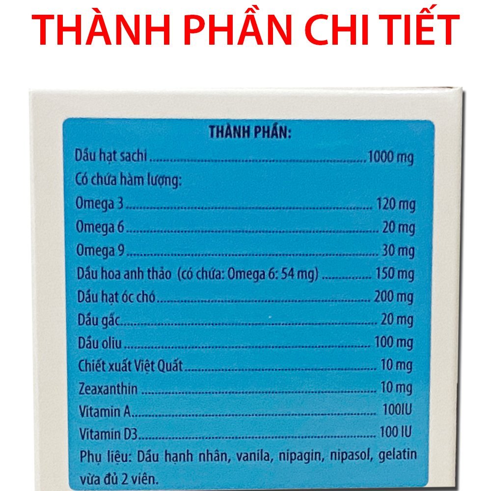 Viên kẹo bổ não omega 3, dầu gấc, hoa anh thảo tăng trí nhớ, tăng thị lực - 60 viên