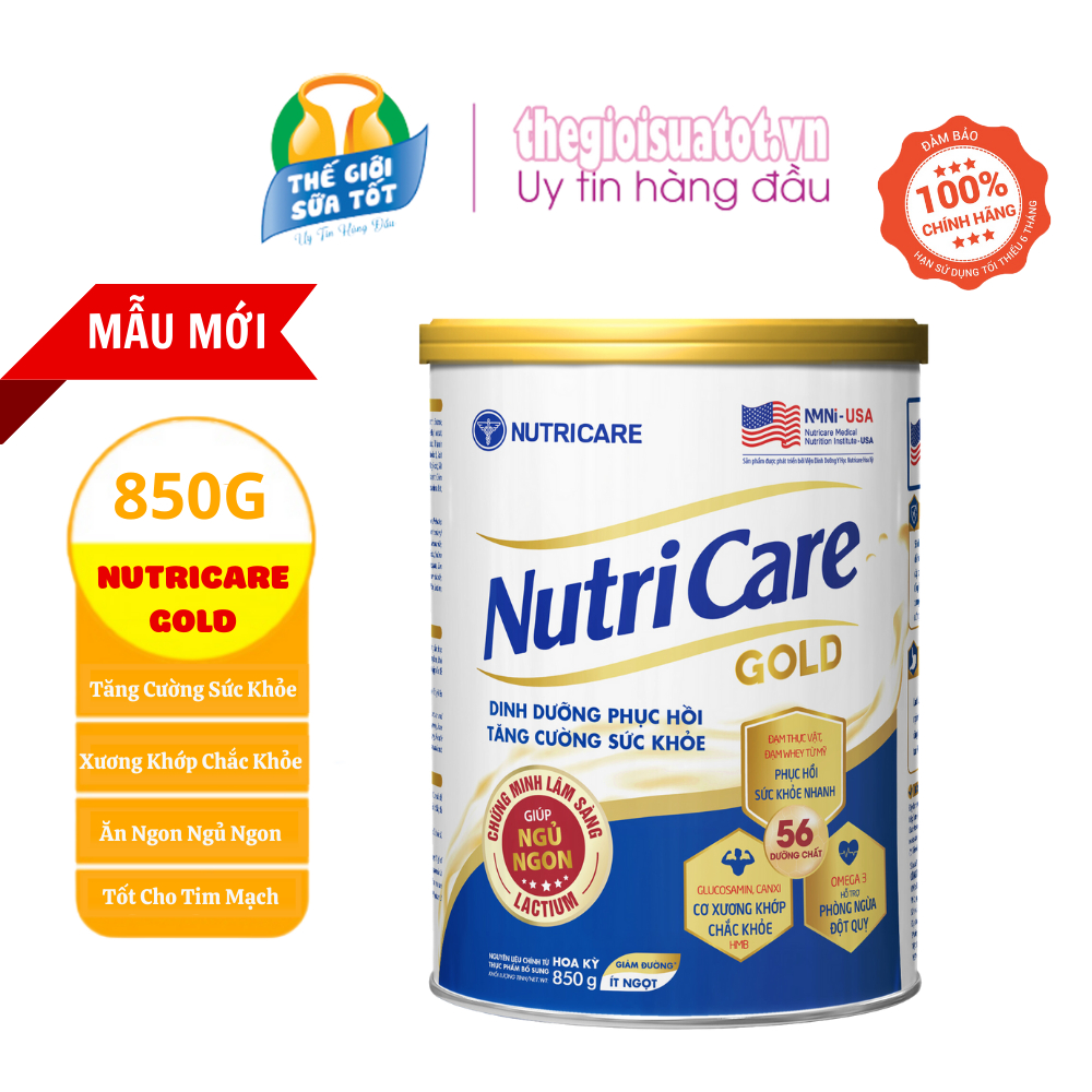 Sữa Nutri Care Gold Dinh dưỡng Hoàn hảo cho người lớn tuổi 850G 900g