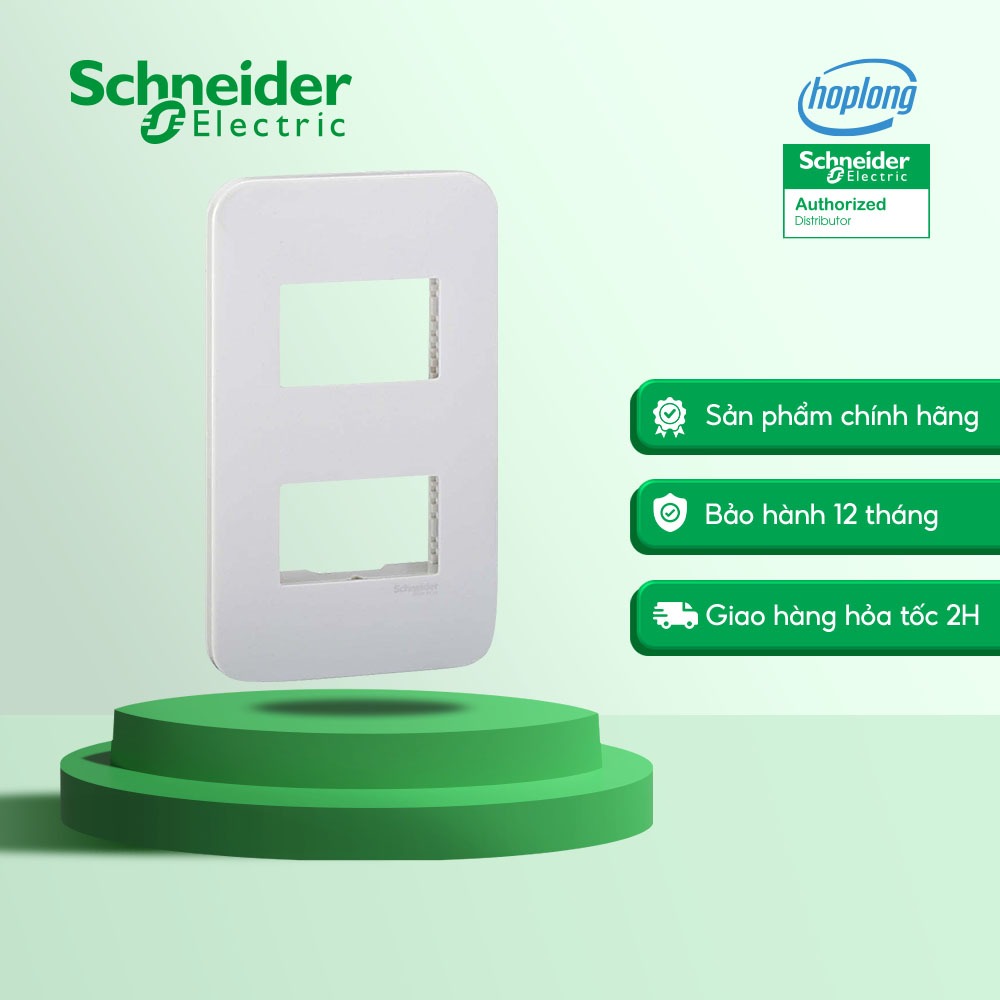Mặt cho 2 thiết bị Schneider FG1052_WE - size S - dòng S-flexi - Trắng - 2 gang