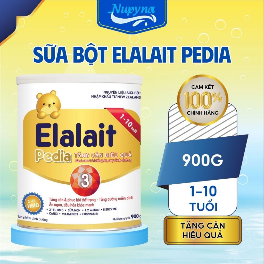 Sữa tiêu hóa Elalait Pedia sữa bột dinh dưỡng giúp tăng cường hệ tiêu hóa kích thích ăn ngon cho bé 1-10 tuổi NUPYNA