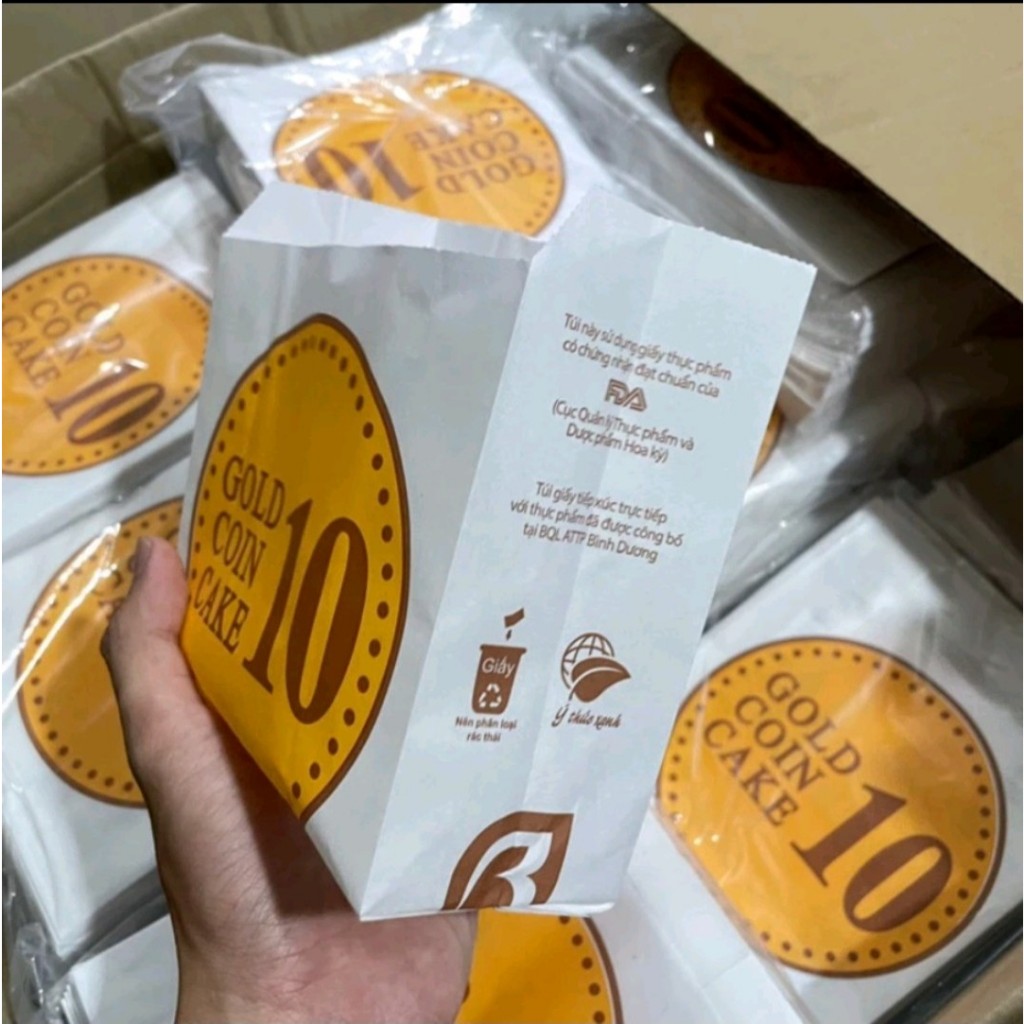 COMBO 1000 TÚI GIẤY ĐỰNG BÁNH ĐỒNG XU, TÚI GIẤY ĐỰNG BÁNH ĐỒNG XU PHÔ MAI KÉO SỢI, TÚI ĐỰNG BÁNH HIT HOT 2023, TÚI GIẤY