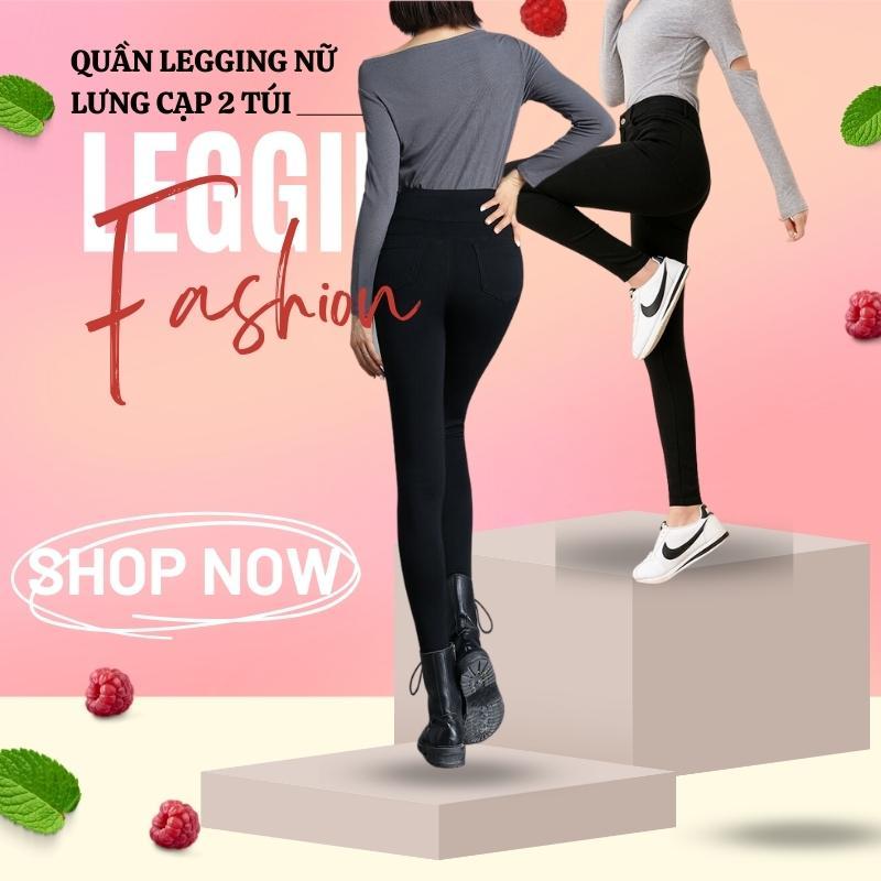 Quần legging umi cạp cao 1 khuy co giãn cực xinh, quần leging nữ dài ôm body tôn dáng VIETSTAR