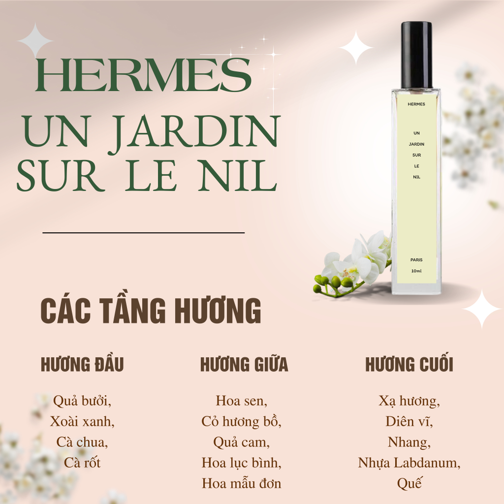 Nước hoa Unisex Hermes Un Jardin Sur Le Nil chiết-10ml