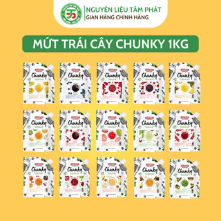 Mứt trái cây pha chế Chunky túi 1kg nguyên liệu pha chế thức uống trái cây tự nhiên, nhiều loại hoa quả