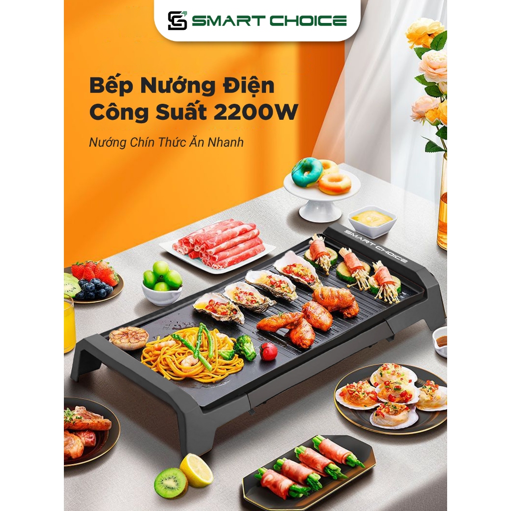 Bếp Nướng Điện SMARTCHOICE SCG-ND Công Suất Mạnh Mẽ, Kích Thước Lớn, Chống Dính Tốt, BH 18 Tháng