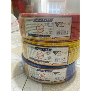Dây điện đôi mềm việt thái vcmd2x0.5mm đồng - cuộn 100 mét