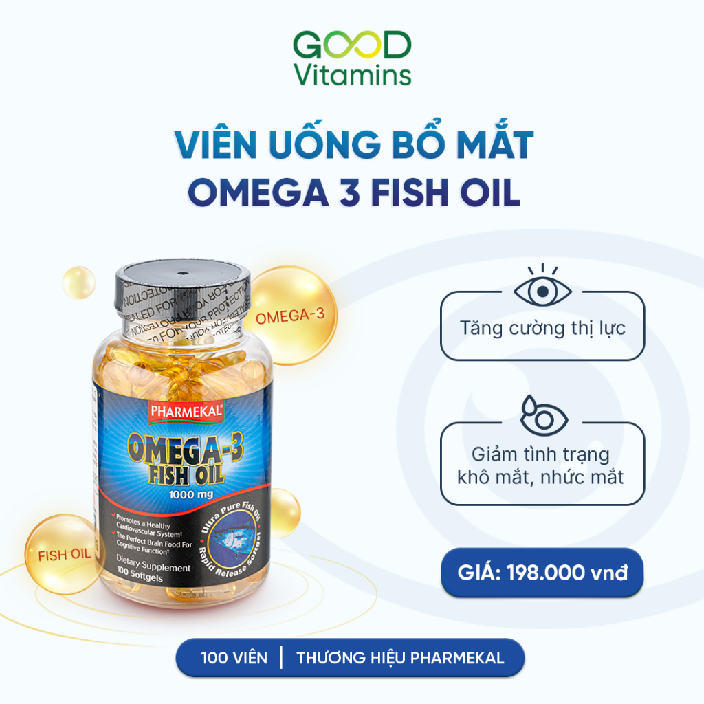 Viên Uống Dầu Cá Omega 3 Fish Oil Phamekal Dạng viên 1000mg
