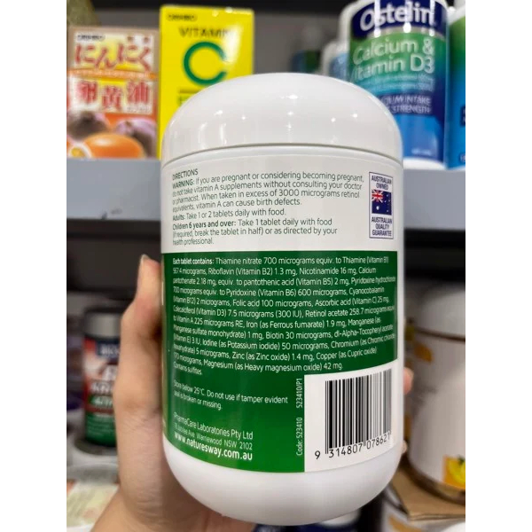Viên Uống Vitamin Tổng Hợp Nature’s Way Complete Daily Multivitamin Úc 200 Viên