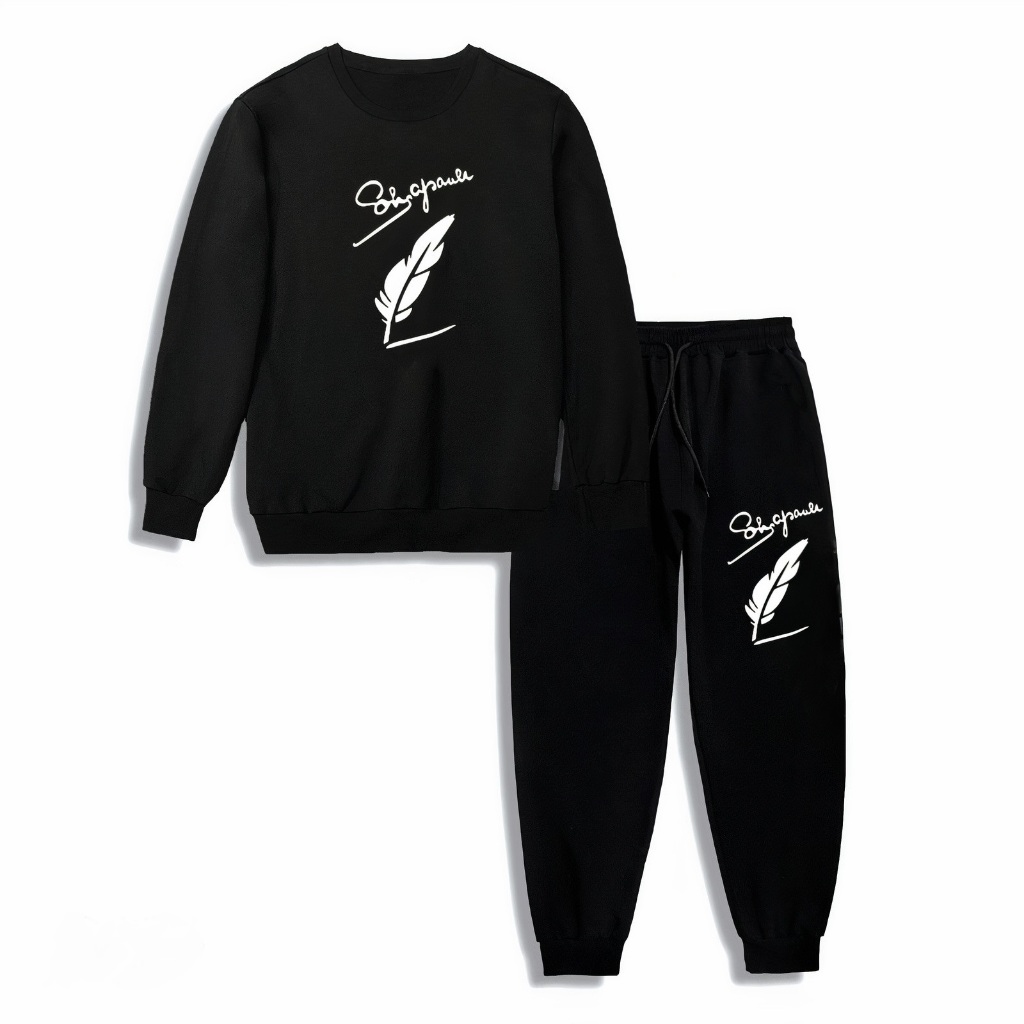 Bộ Nỉ dài tay Nam Bigsize đẹp không bai xù thoáng khí. Bộ thể nam thể thao dài tay kiểu Hàn Quốc