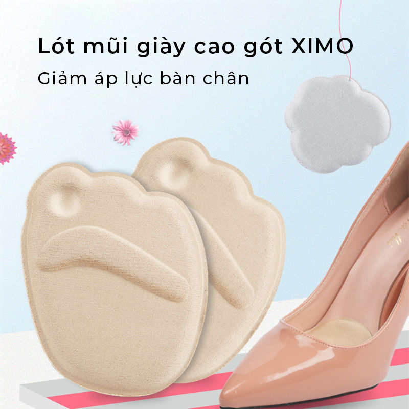 Cặp lót mũi giày cao gót XIMO, giúp giày búp bê cực êm chân, hút mồ hôi Heel Liner 4D