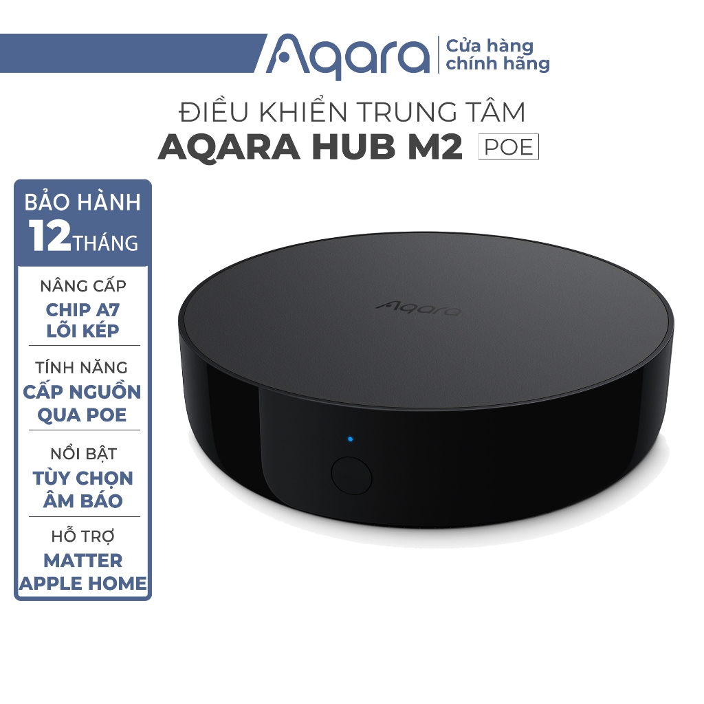 Aqara Hub M2 POE bản Nội Địa - Mạnh gấp đôi với chip lõi kép A7, Cấp nguồn POE, Điều khiển trung tâm Zigbee 3.0